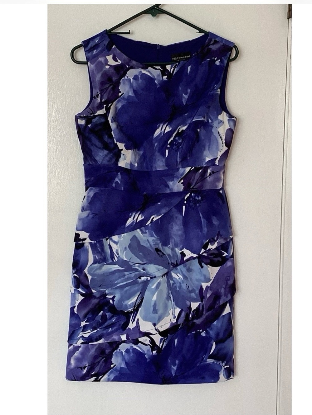 Connected Apparel Blue & Purple Floral Sheath Dress